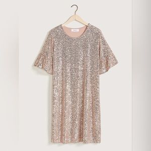 Addition Elle Sequin Dress Rose Gold Pink